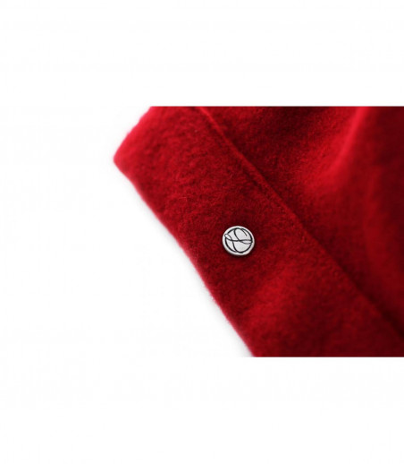 Barett Revers rot Leder schwarz Barett Revers rot Leder schwarz
